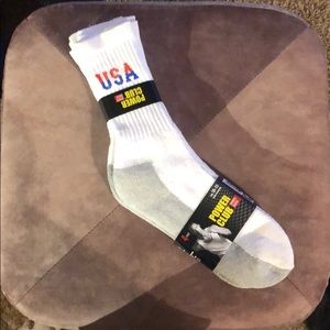 Power Club Sport Socks U.S.A .(4 Pair) White/Gray